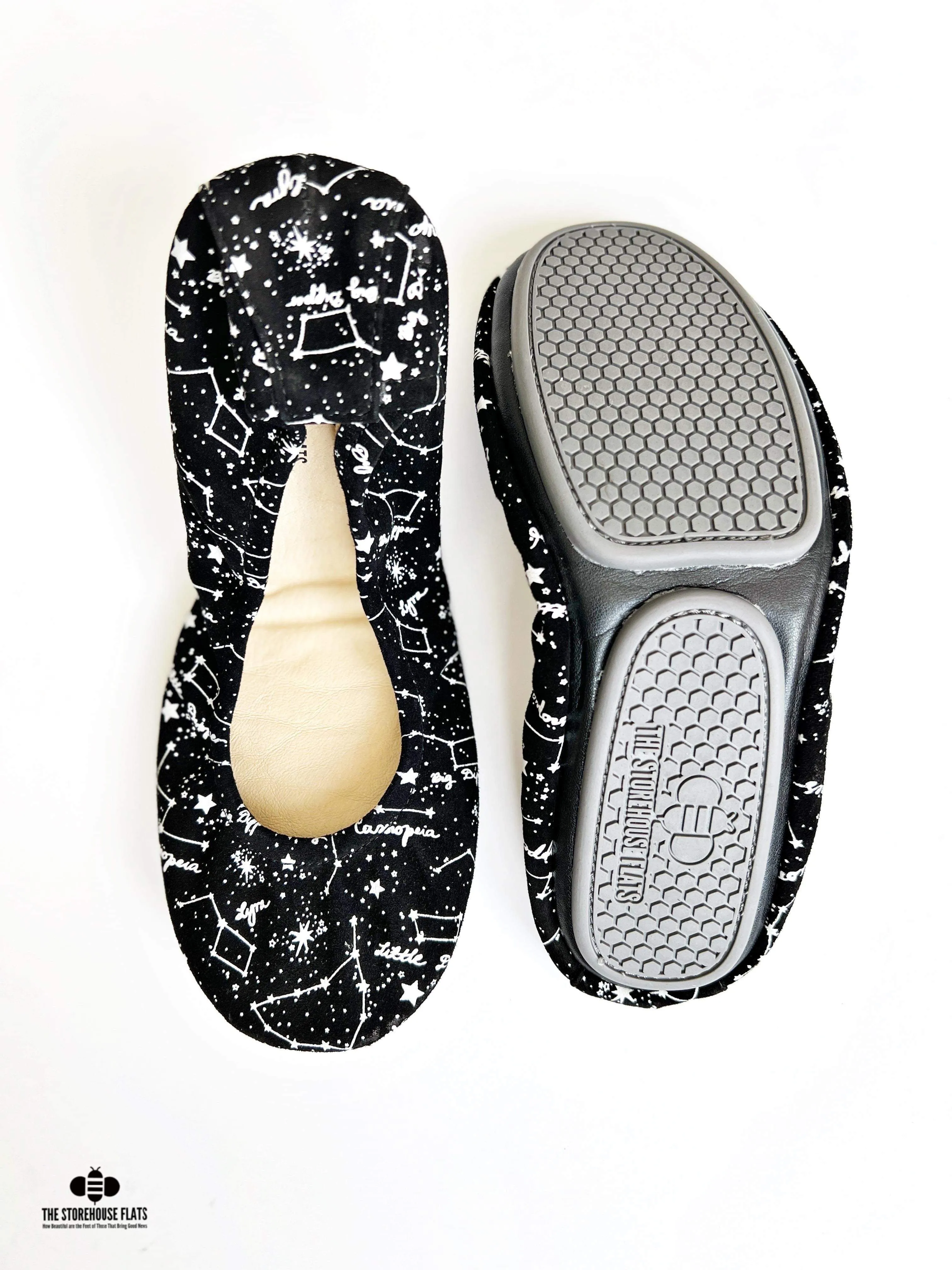 Star Gazer Printed Suede - Black and White