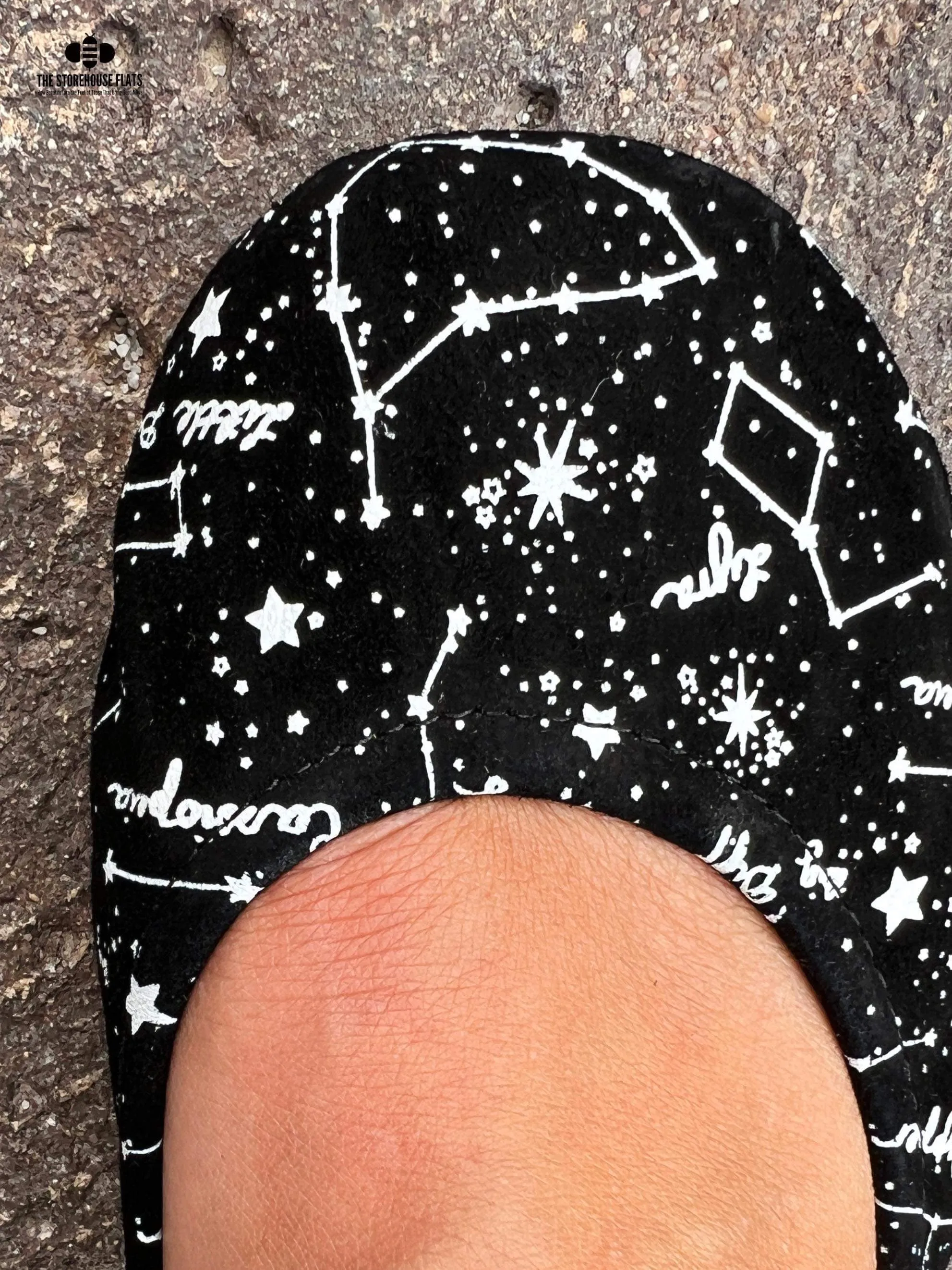 Star Gazer Printed Suede - Black and White
