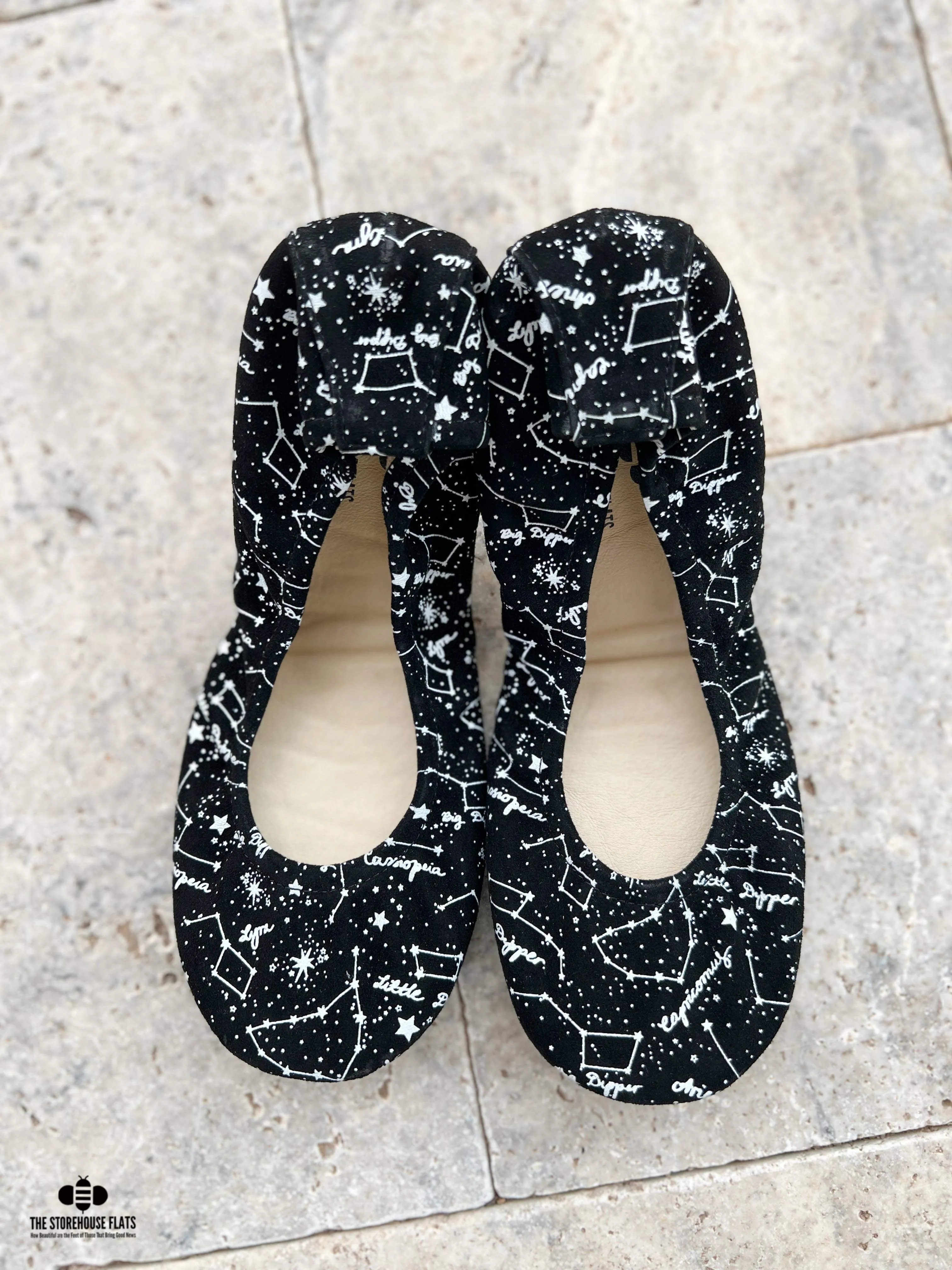Star Gazer Printed Suede - Black and White