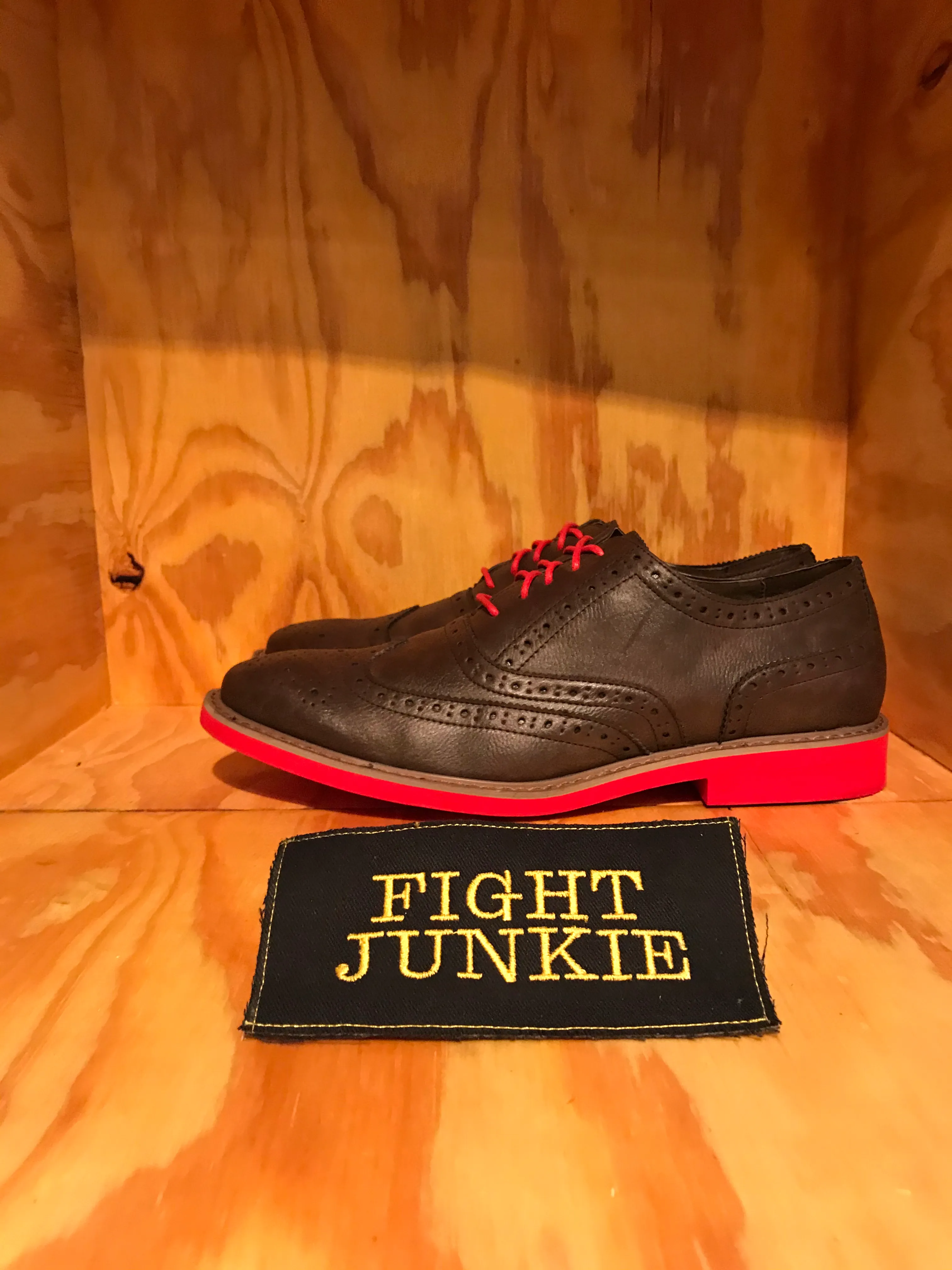 STEVE MADDEN LINKK Mens Size 12 Leather Wing Tip Red Sole Oxford Shoes