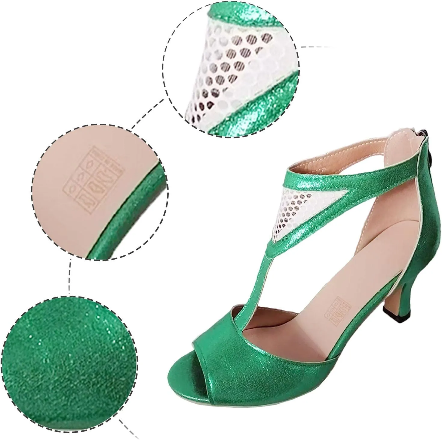 Strappy Heels for Women Prom Heeled Sandals for Women Women's Sandals Women's Chunk Low Heel Pump Sandals