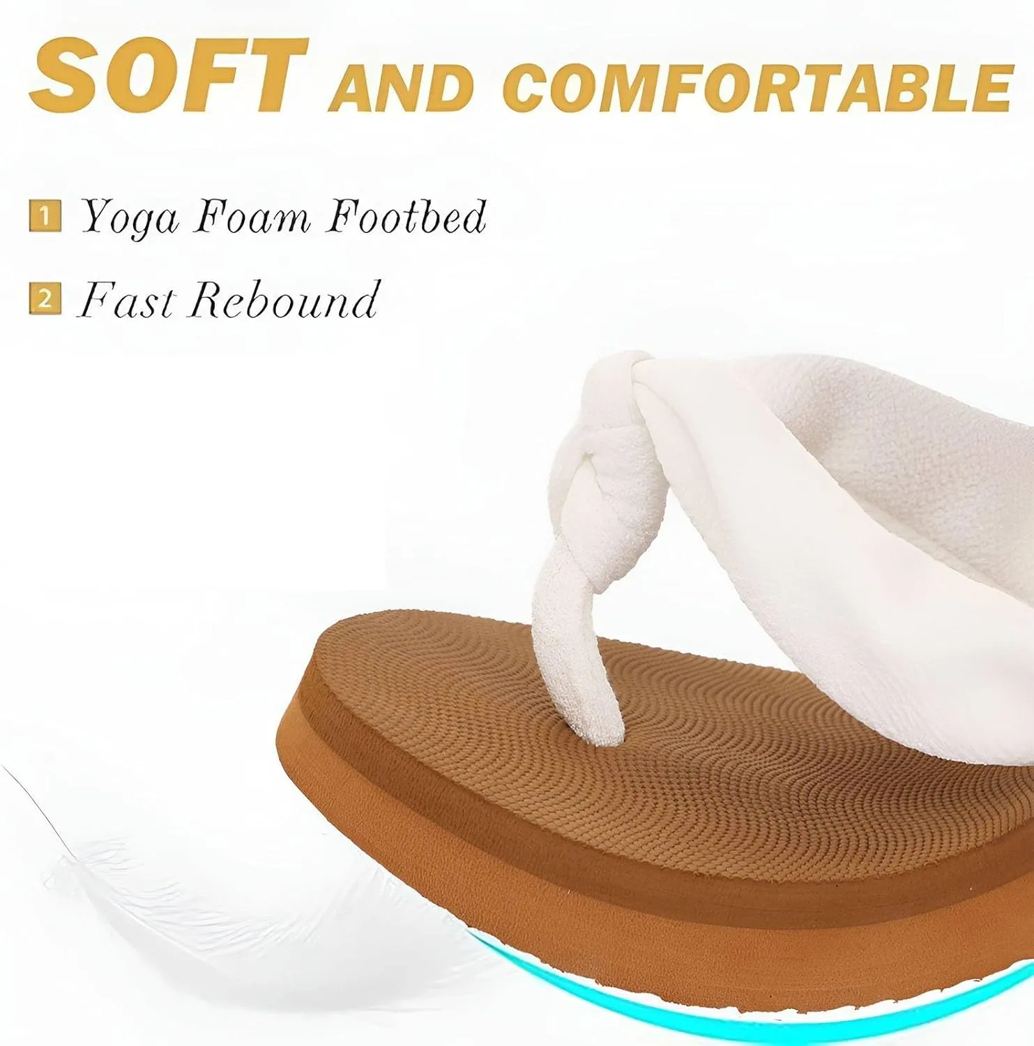 Summer Beach Sandals for Women 2025 Vacation Comfortable Yoga Flip Flops Fashion Boho Thong Sandals Soft Cushion Sliders Indoor Outdoor