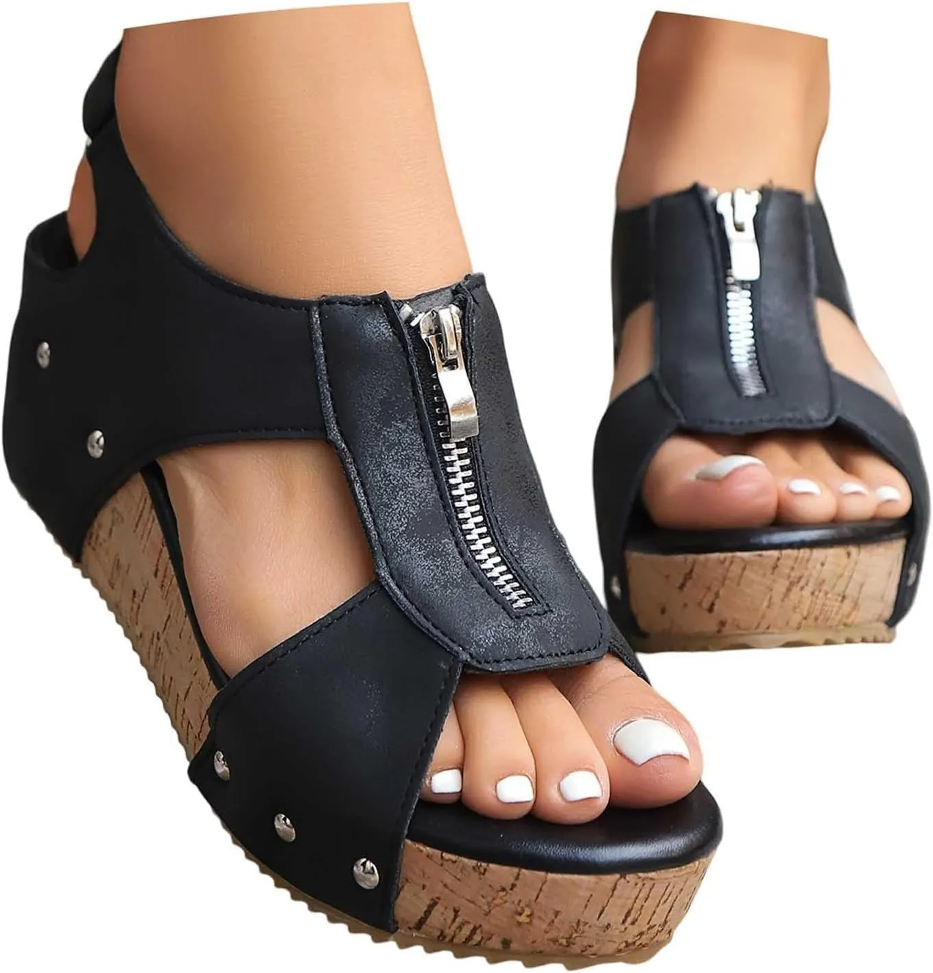 Summer Sandals for Women Summer Boho Beach Sandal Platform Wedge Sandals Lightweight 2025 Wide Width Comfortable Shoes with Ankle Strap Arch Support for Woman Summer Shoes Slip on Slides Sandal