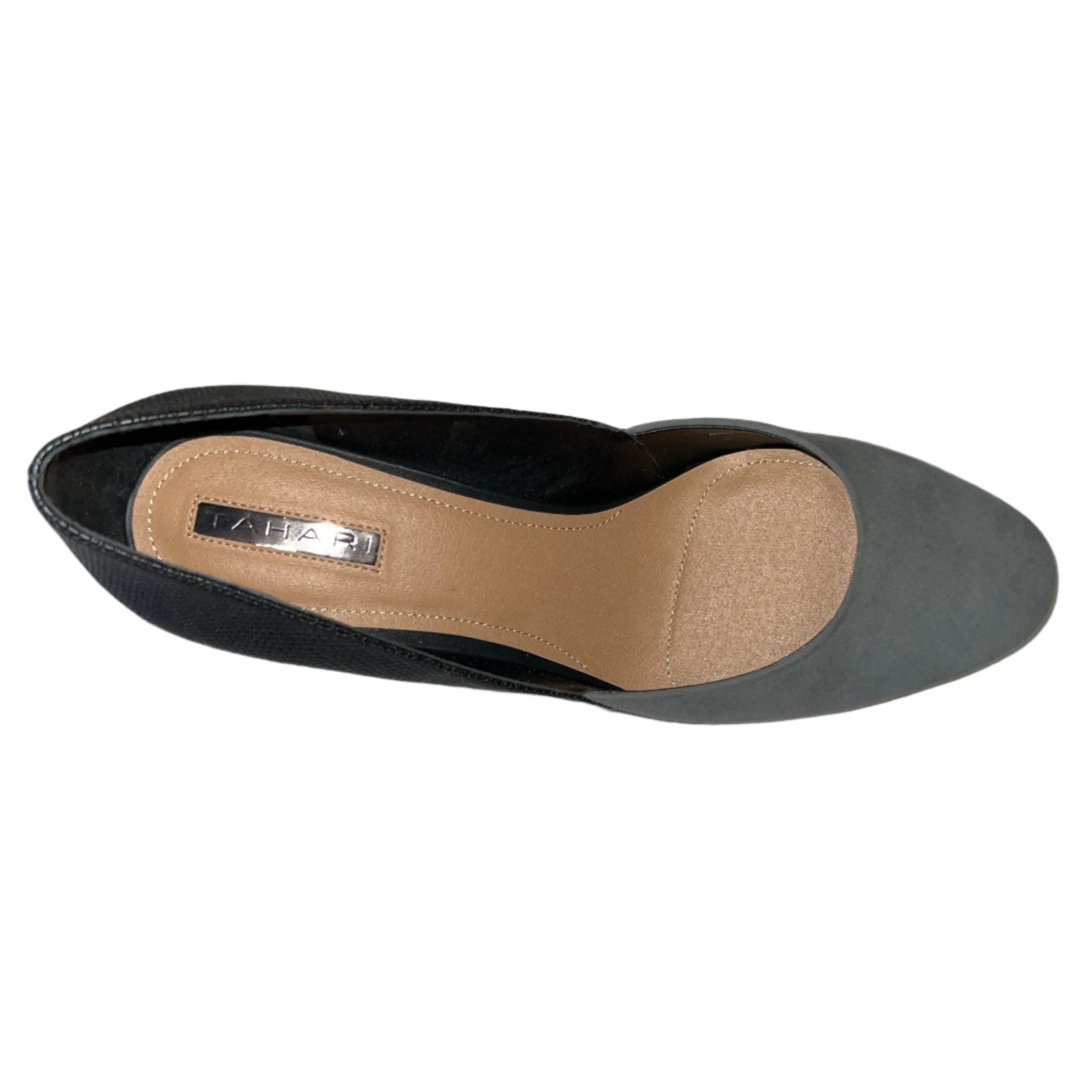 TAHARI Women's  •Palace• Slip-on Wedge  Grey Kid Suede/Leather