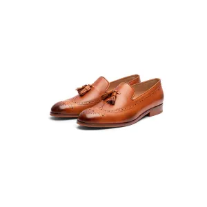 Tan Longwing Tassel Loafers