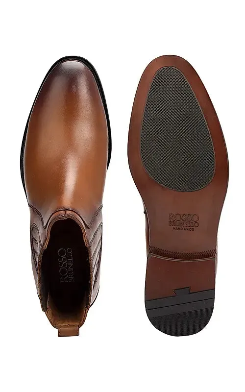 Tan Plain Leather Boots
