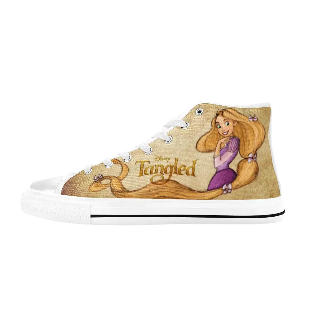 Tangled Princess Rapunzel Shoes High Top Sneakers for Kids and Adults