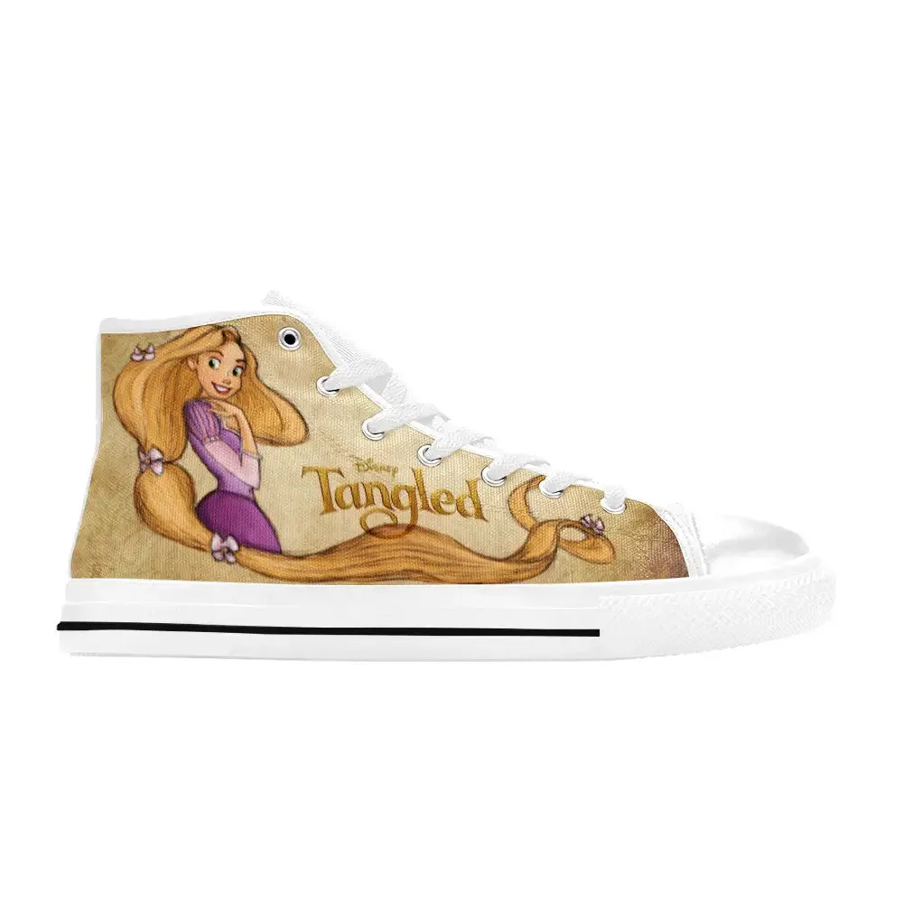 Tangled Princess Rapunzel Shoes High Top Sneakers for Kids and Adults