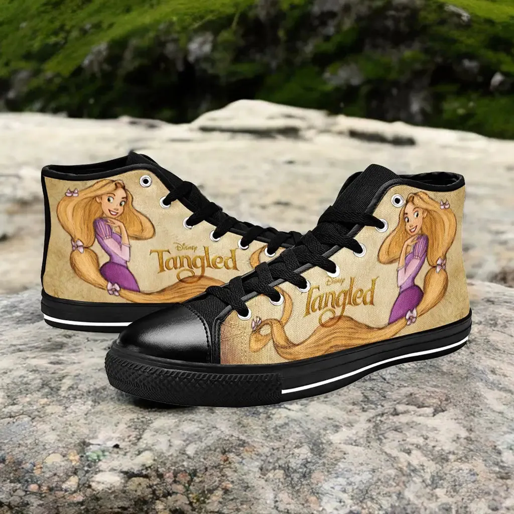 Tangled Princess Rapunzel Shoes High Top Sneakers for Kids and Adults