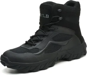 Tanleewa Men's Slip On Work Boots Indestructible Comfortable Safety Work Shoes Industrial Construction Safety Boots
