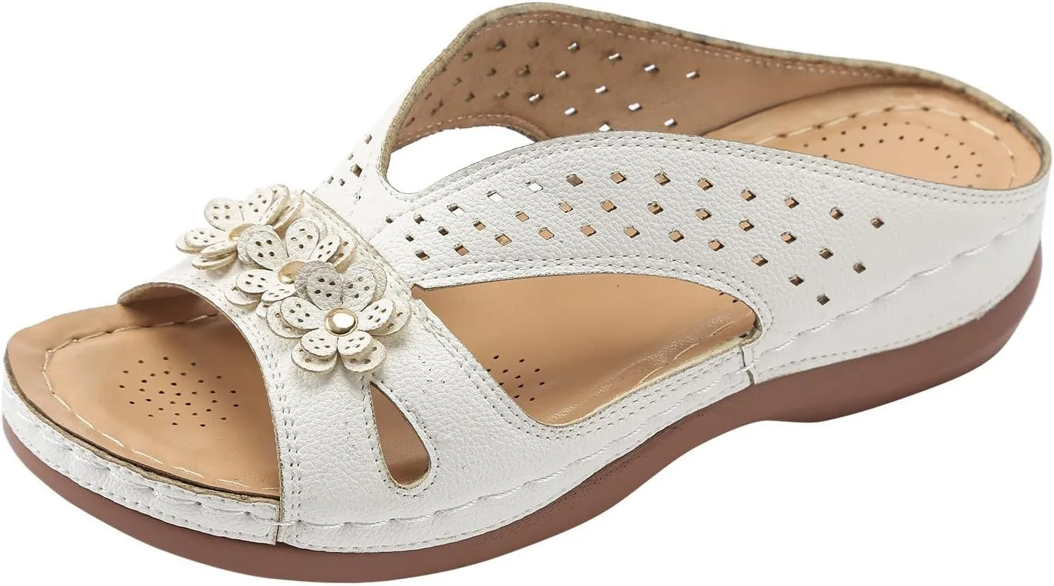 Temperament Wedge Sandals for Women Lightweight Memory Foam Sandals Arch Support Walking Sandal Slippers for Women
