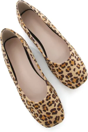TN TANGNEST Women's Ballet Flats Cute Square Toe Dress Flats Soft Work Flats