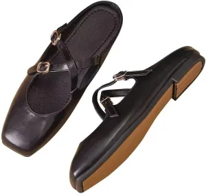 TN TANGNEST Women's Slip On Flats Comfortable Square Toe Mary Jane Flats Soft Dance Ballet Flats