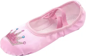 Toddler Ballet Shoes for Girls Star Satin Ballet Slippers for Kids Toddler Dance Shoes Soft Leather Ballet Slippers