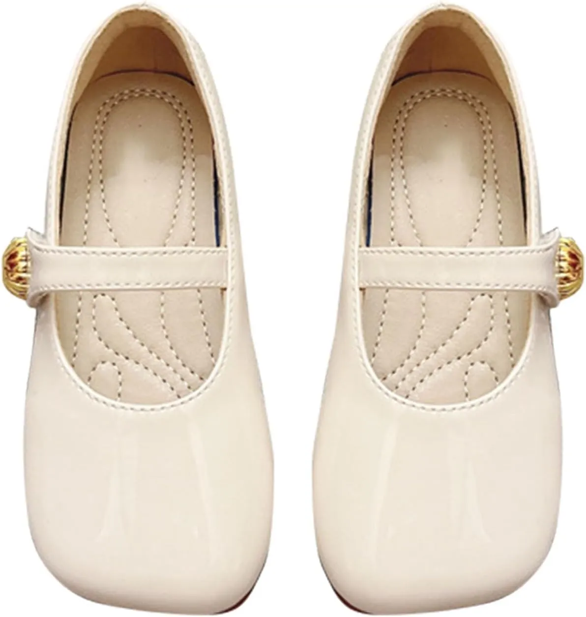 Toddler Girl Dress Shoes Mary Jane Flat with Hook and Loop Straps Girls' Shoes for School, Weddings and Girls' Flat