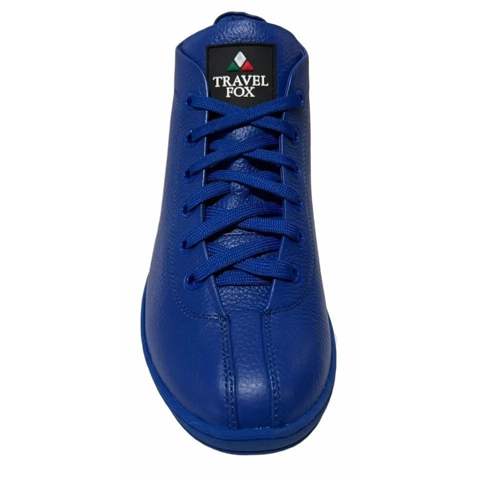 Travel Fox Spider Men's Royal Blue Nappa Leather Mid Top Sneakers 915601 05