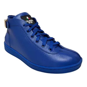Travel Fox Spider Men's Royal Blue Nappa Leather Mid Top Sneakers 915601 05