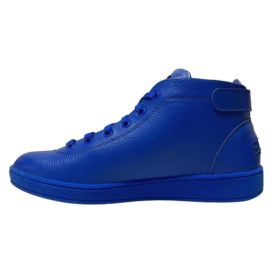 Travel Fox Spider Men's Royal Blue Nappa Leather Mid Top Sneakers 915601 05