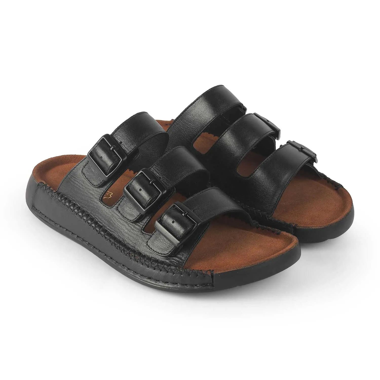 Tresmode Jagri Black Men's Sandals