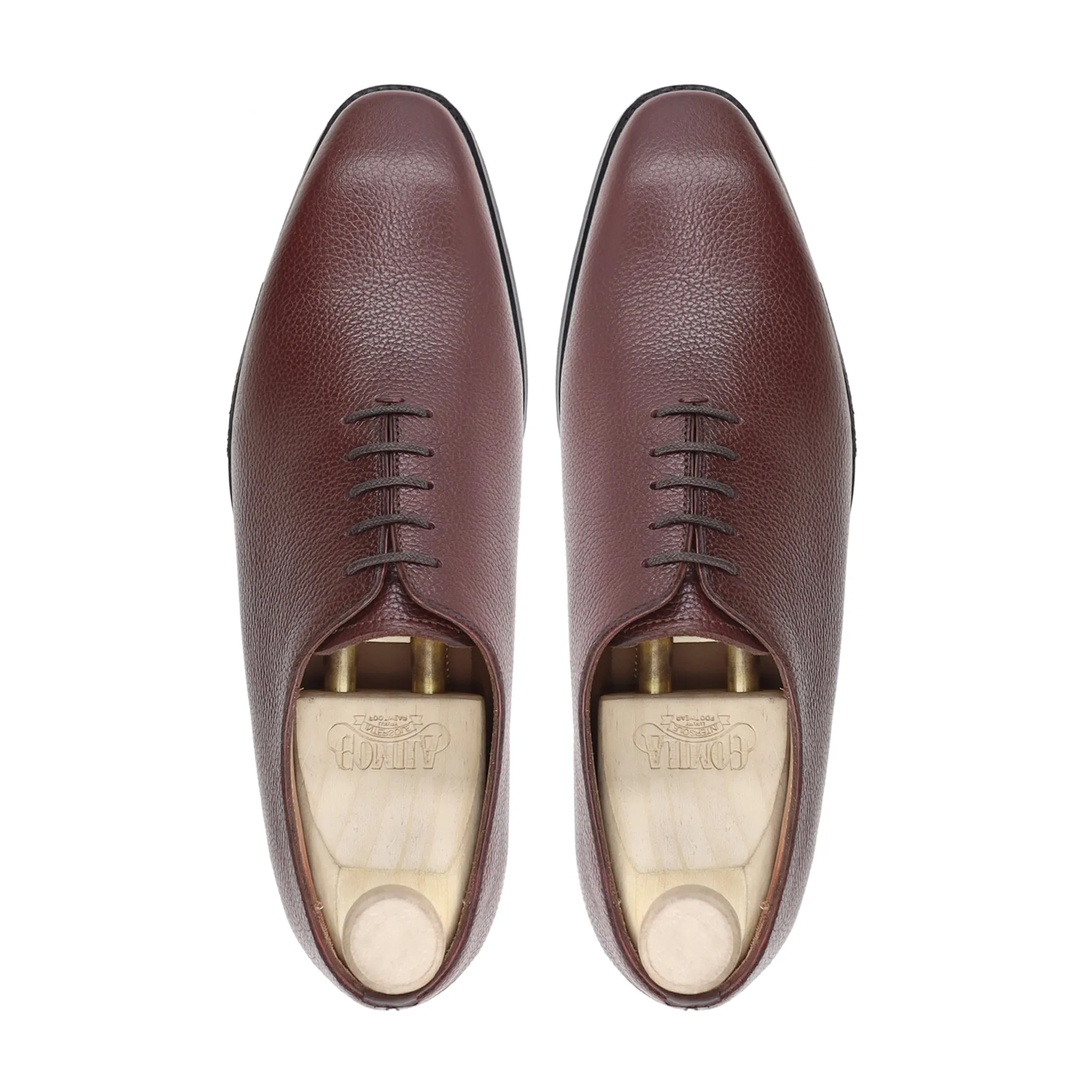 Tromso - Men's Oxblood Pebble Grain Leather Wholecut Shoe