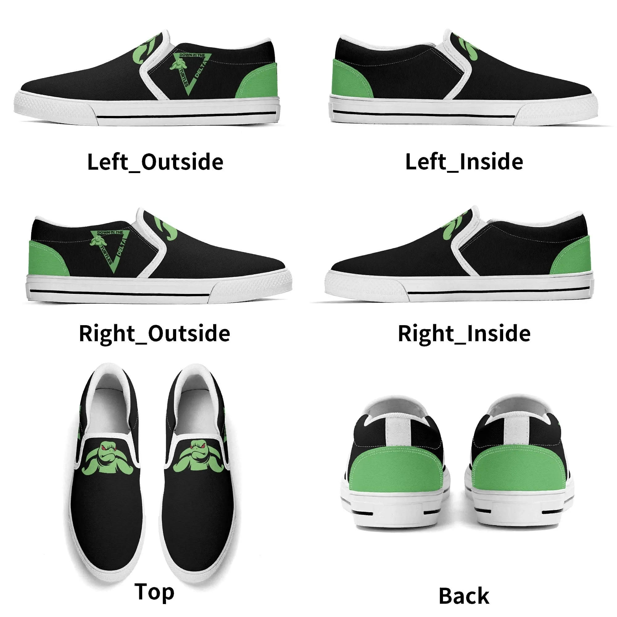 Turtle  Womens Rubber Slip On Shoes