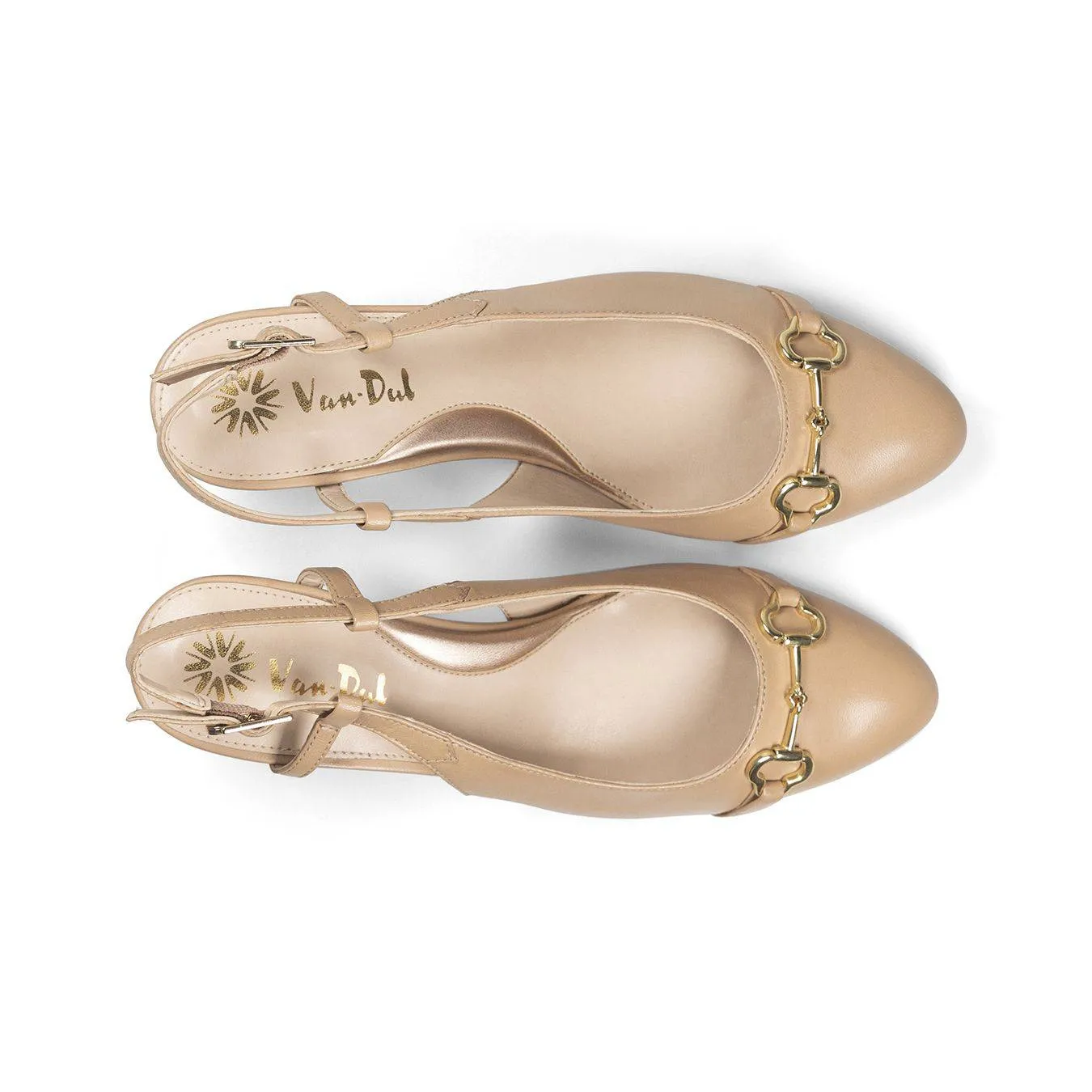 Van Dal Saskia 3369 3001 Ladies Latte Leather Buckle Heels