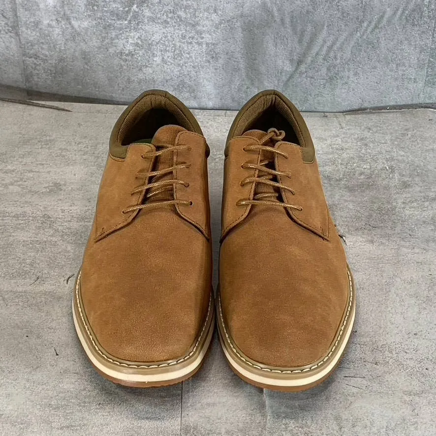 VANCE CO. Men's Tan Faux Leather Hodges Lace-Up Plain-Toe Derby SZ 8.5