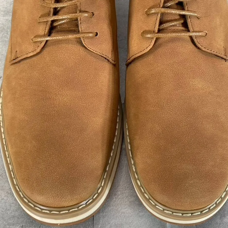 VANCE CO. Men's Tan Faux Leather Hodges Lace-Up Plain-Toe Derby SZ 8.5