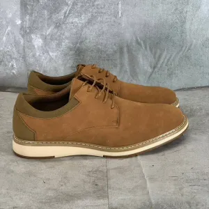 VANCE CO. Men's Tan Faux Leather Hodges Lace-Up Plain-Toe Derby SZ 8.5