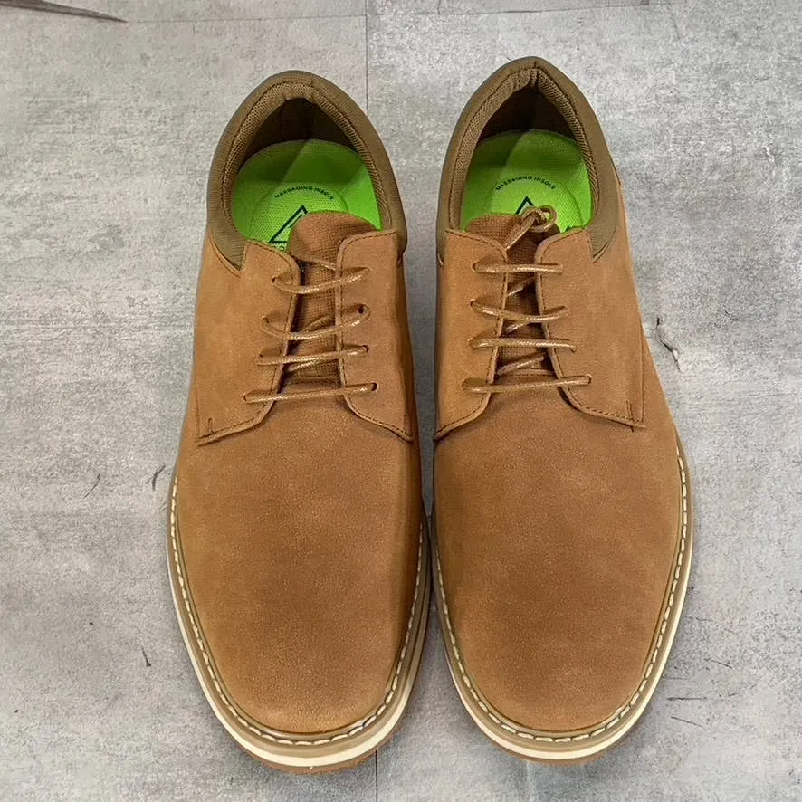 VANCE CO. Men's Tan Faux Leather Hodges Lace-Up Plain-Toe Derby SZ 8.5