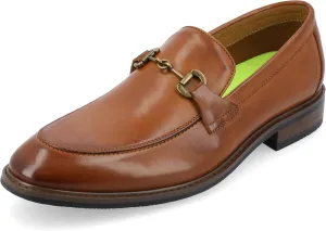 Vance Mens Rupert Classic Slip-on Almond Moc Toe Bit Loafer Tru Comfort Foam Block Heel Business Dress Shoe