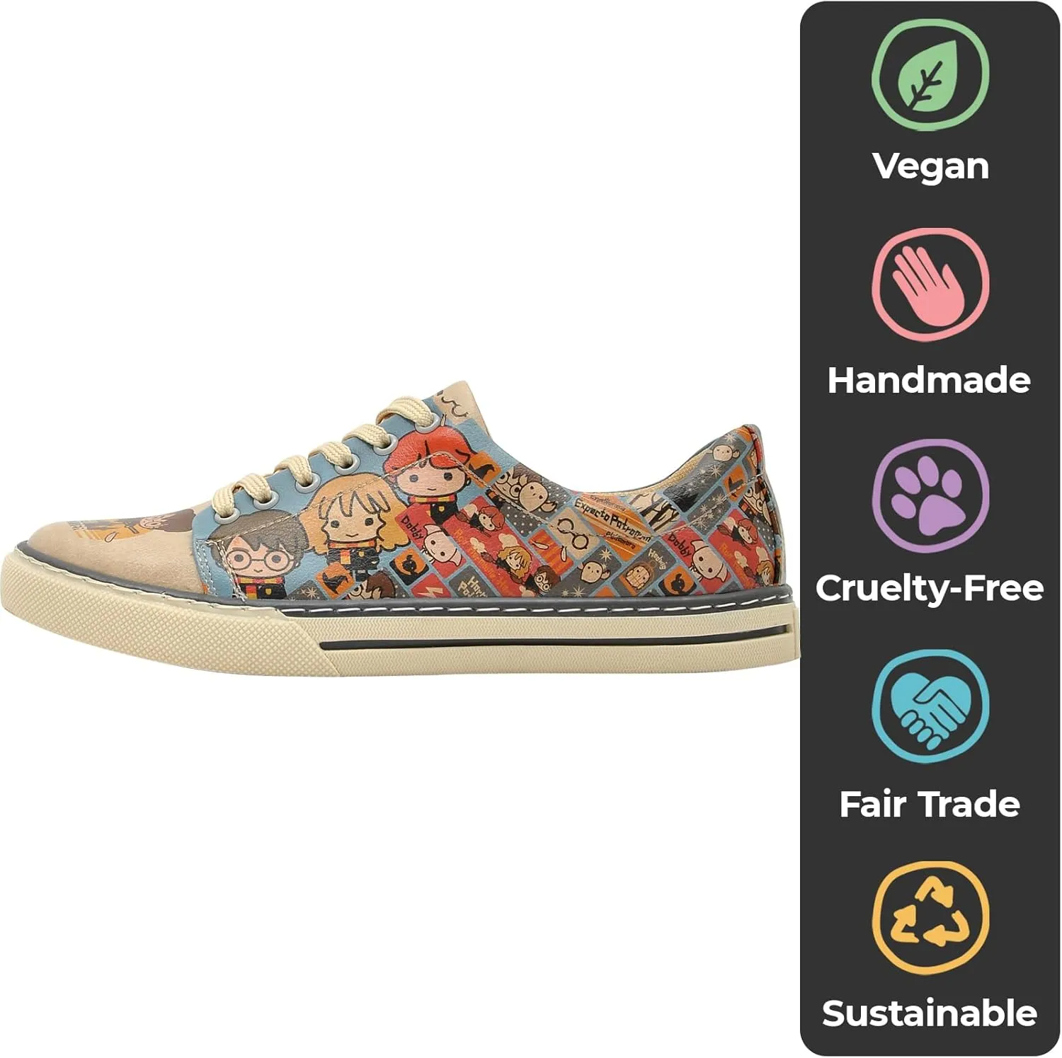 Vegan Leather Sneakers for Women - Handmade and Unique Design Fashion Sneakers for Women
