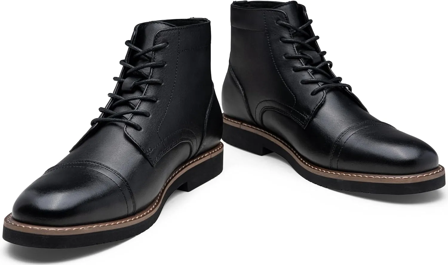 Vostey Men Boots Leather Cap Toe Casual Boots Chukka Fashion Dress Boots for Men