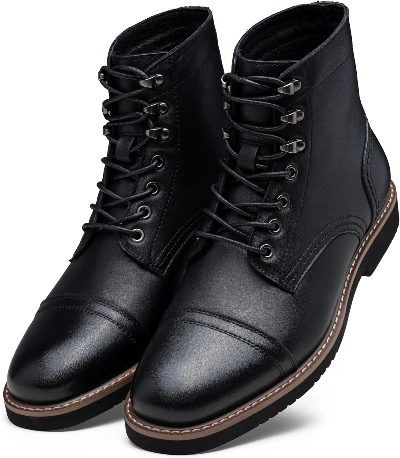 Vostey Men Boots Leather Cap Toe Casual Boots Chukka Fashion Dress Boots for Men