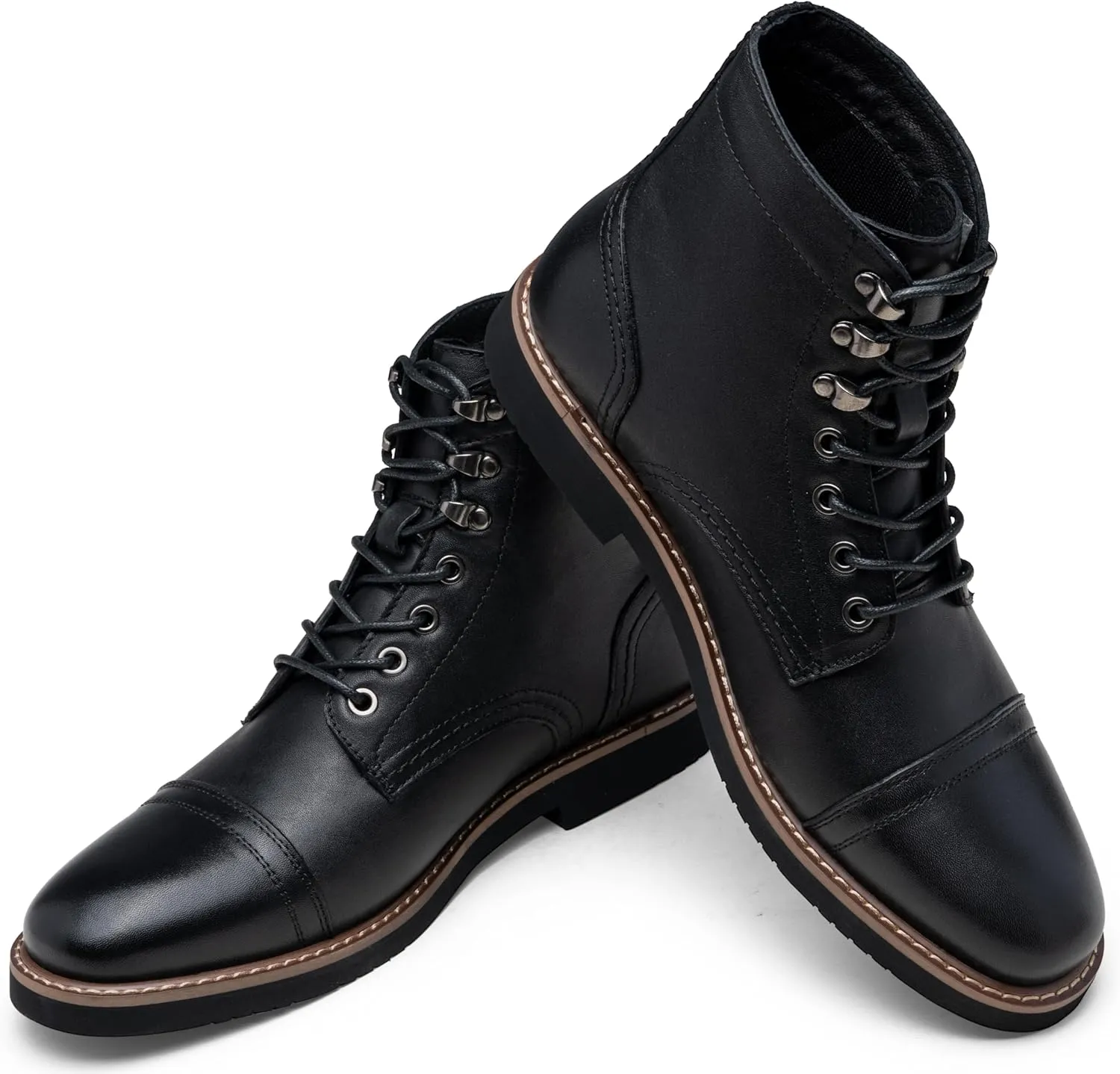 Vostey Men Boots Leather Cap Toe Casual Boots Chukka Fashion Dress Boots for Men