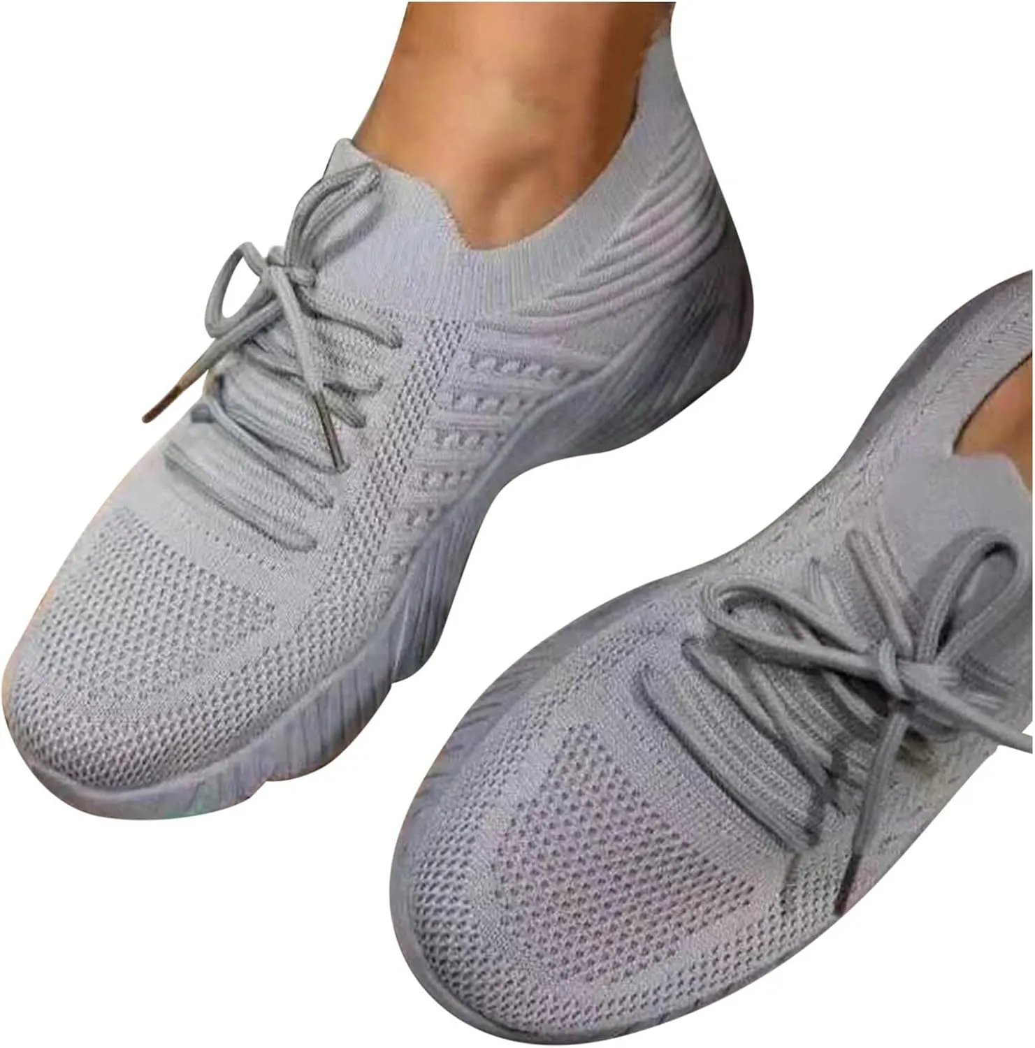 Walking Shoes for Women Lace Up Lightweight Tennis Shoe Solid Color Sneakers Fashion Sports Gym Sneaker Footwear