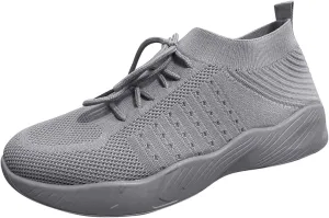 Walking Shoes for Women Lace Up Lightweight Tennis Shoe Solid Color Sneakers Fashion Sports Gym Sneaker Footwear