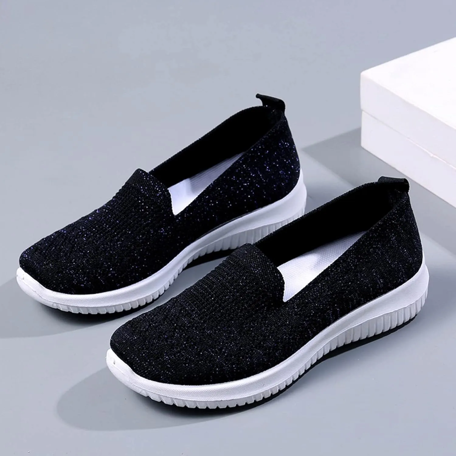 Walking Shoes Women White Slip on Sneakers for Women Womens Slip on Lightweight Casual Tennis Sneakers