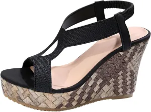 Wedge Sandals for Women Dressy 2025 Orthopedic Wedge Open Toe Ankle Strap Platform Sandals High Wedges Slip on Sandal Boho Beach Shoes Wedding Party Dress Shoes Low Heel Sandal 2025