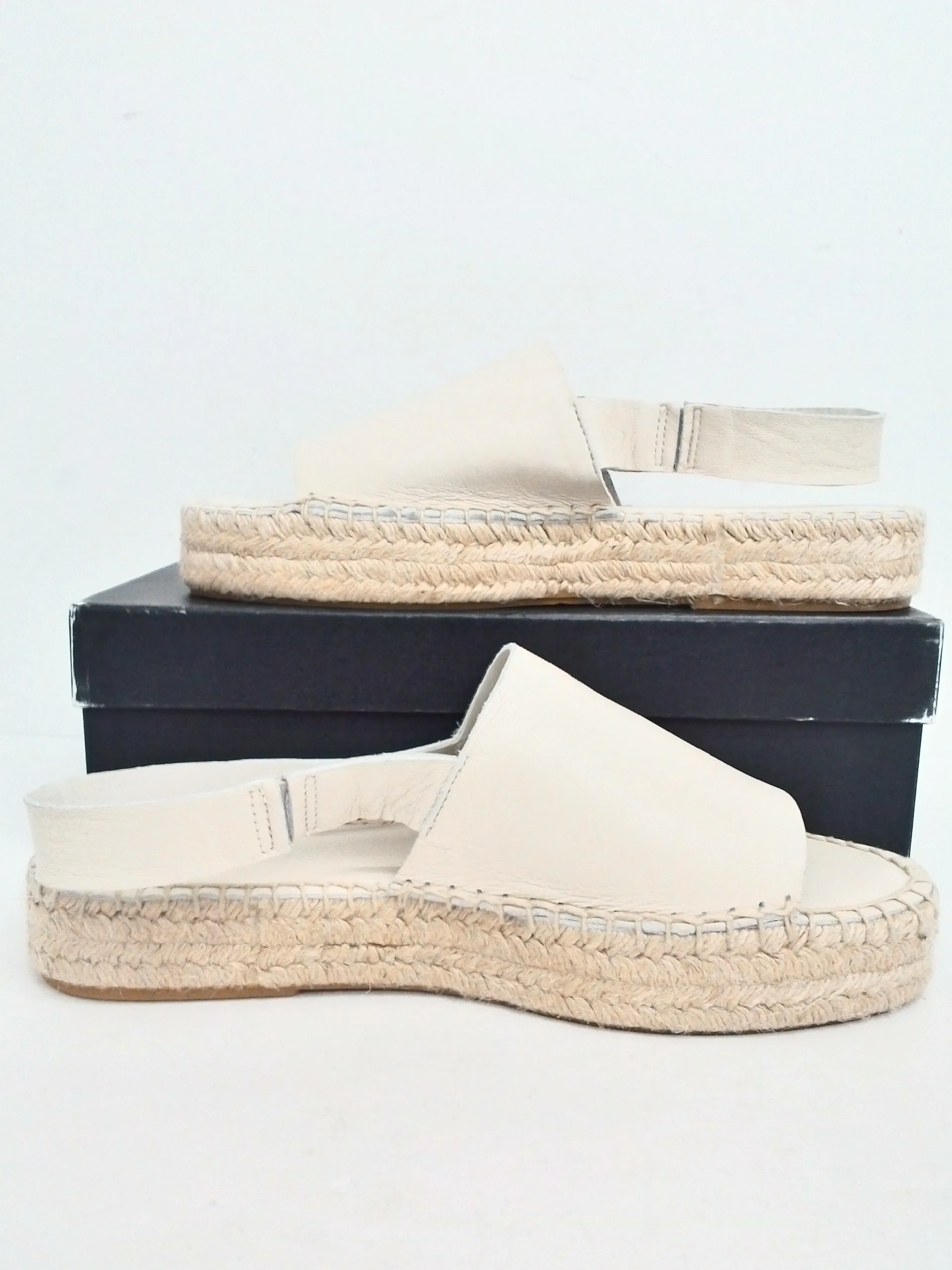 Whistle Women's Nile Slingback Espadrille White Leather Size 40