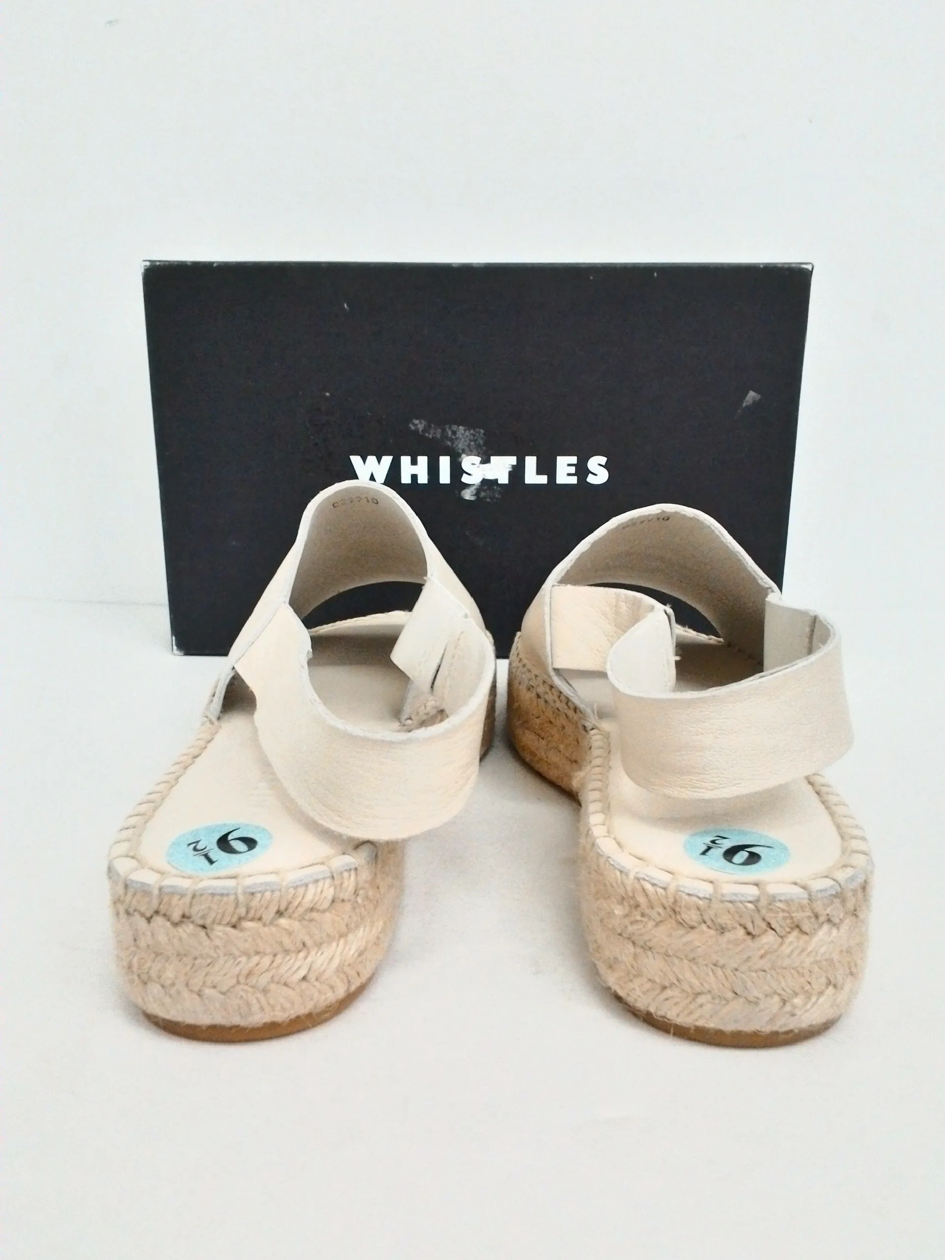 Whistle Women's Nile Slingback Espadrille White Leather Size 40