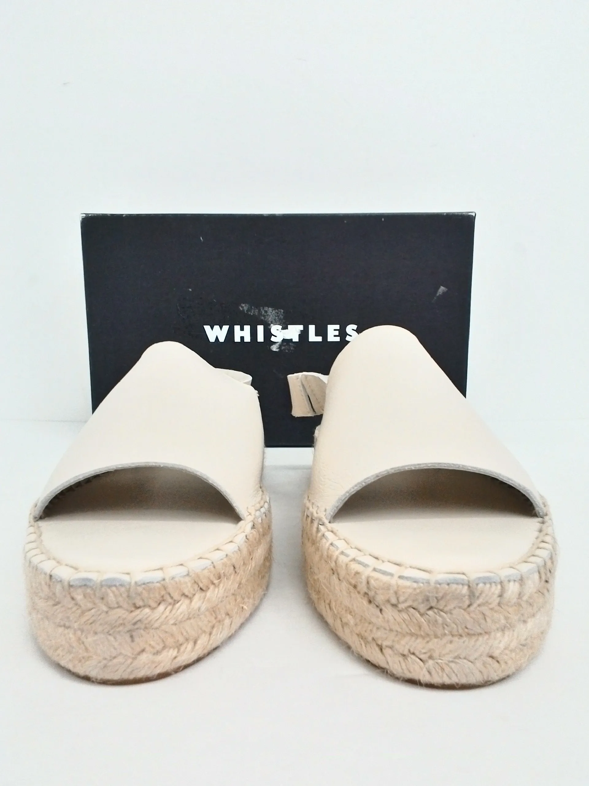 Whistle Women's Nile Slingback Espadrille White Leather Size 40