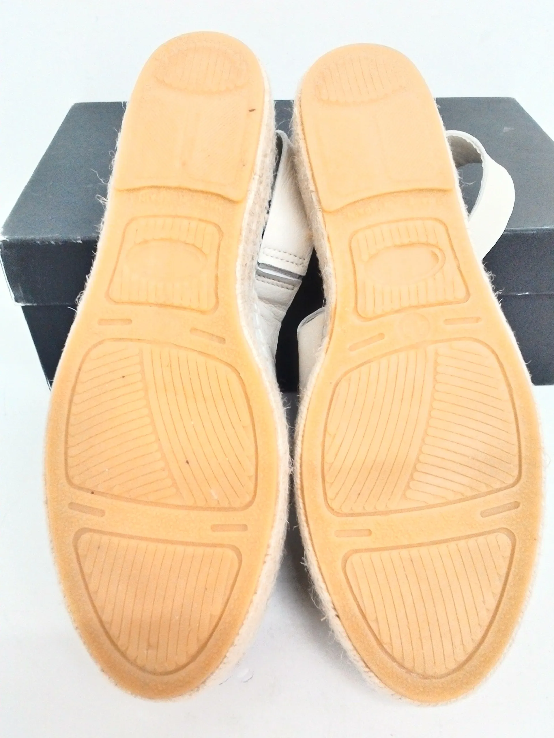 Whistle Women's Nile Slingback Espadrille White Leather Size 40
