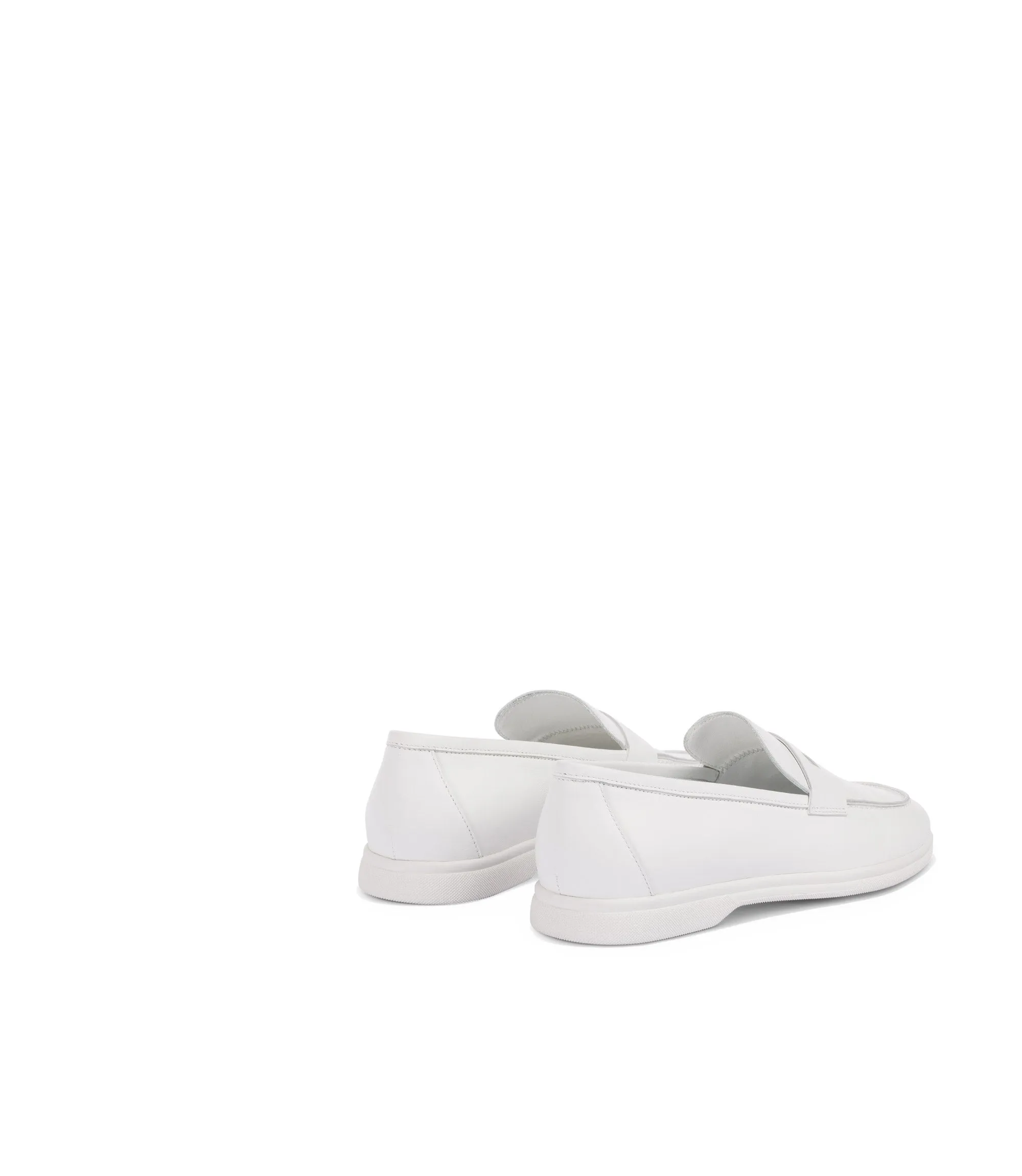 White nappa leather penny loafers