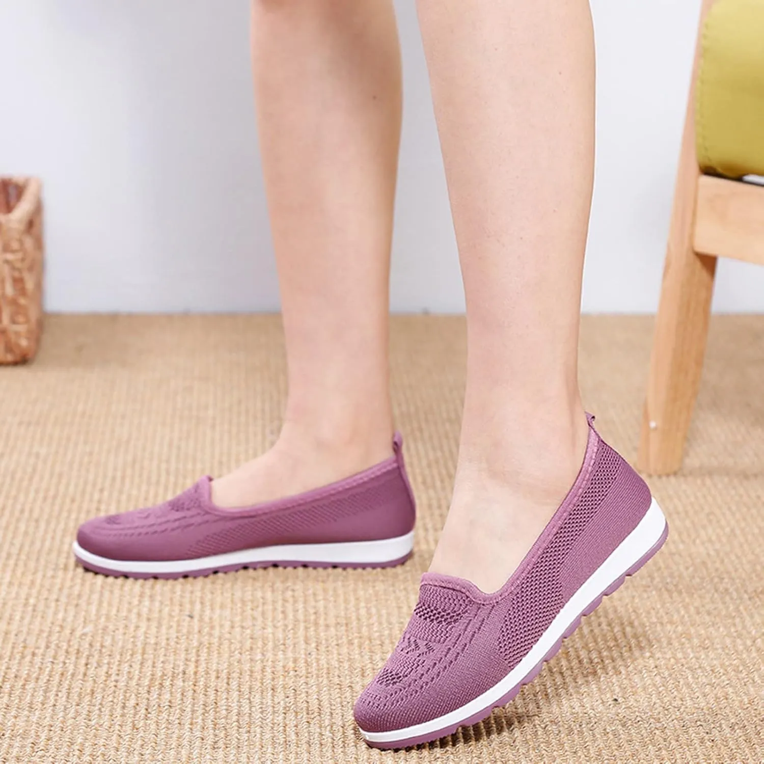 Women Casual Slip On Sneakers Lightweight Walking Shoes Comfortable Canvas Flats Non Slip Breathable Loafers