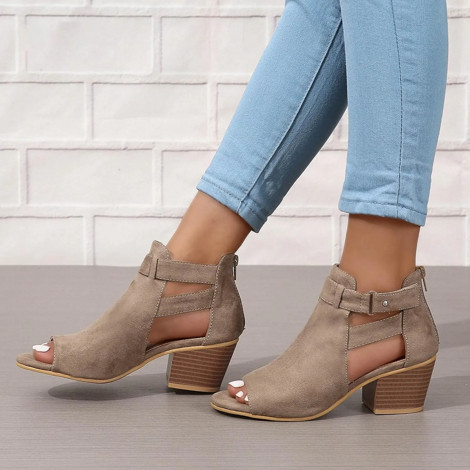 Women Heels Open Toe Ankle Strap Stylish Heeled Sandals Womens Gold Heels Womens Chunk Low Heel Pump Sandal