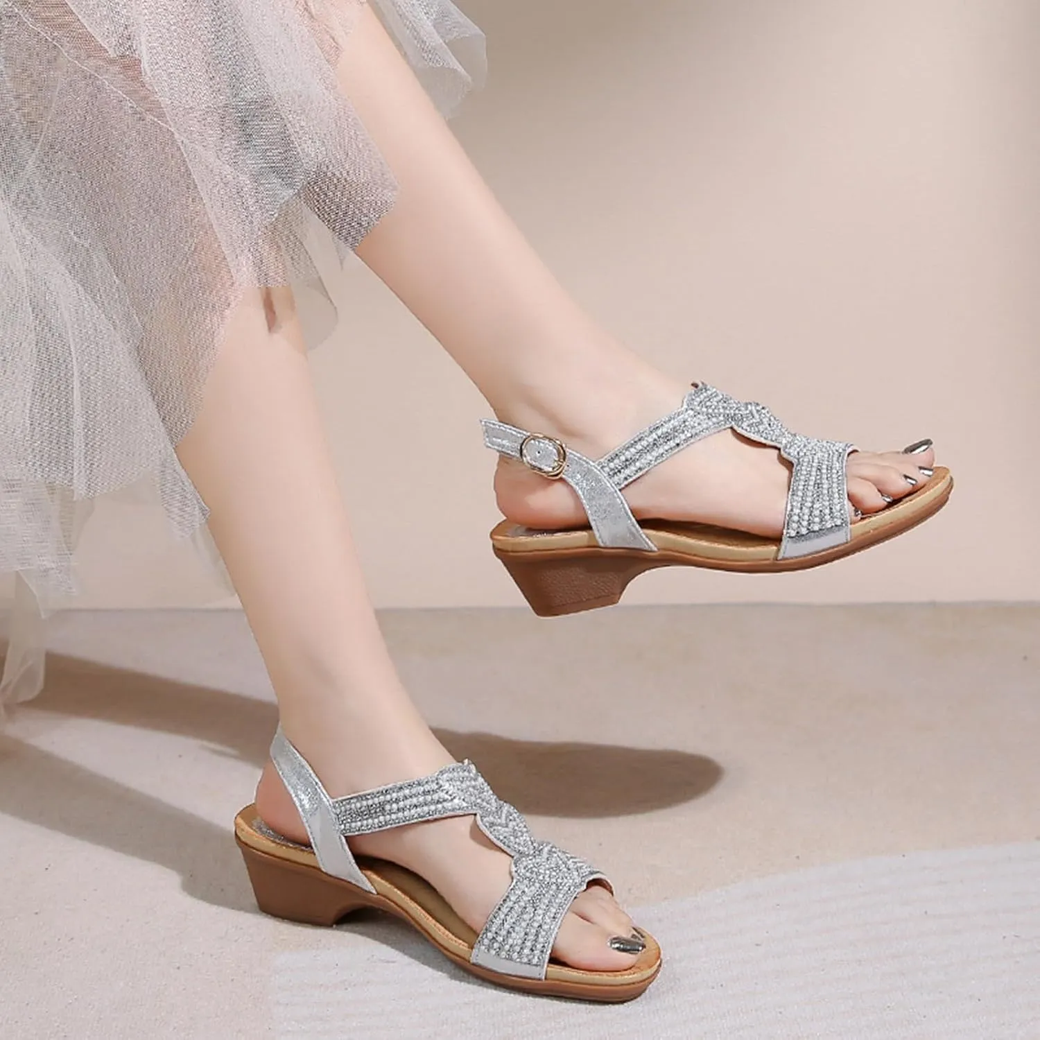 Women Heels Women's Chunk High Heel Pump Sandals Womens Platform Heels Women's Lace Up Heeled Sandals