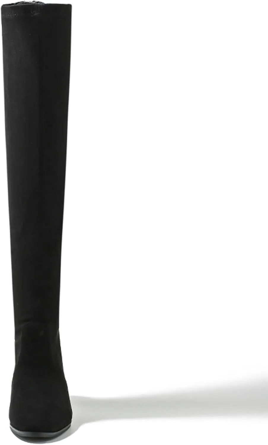 Women Knee High Boots Fashionable New Pattern Simple Solid Color Round Toe Thick Heel Womens Long Boot Cuff Socks