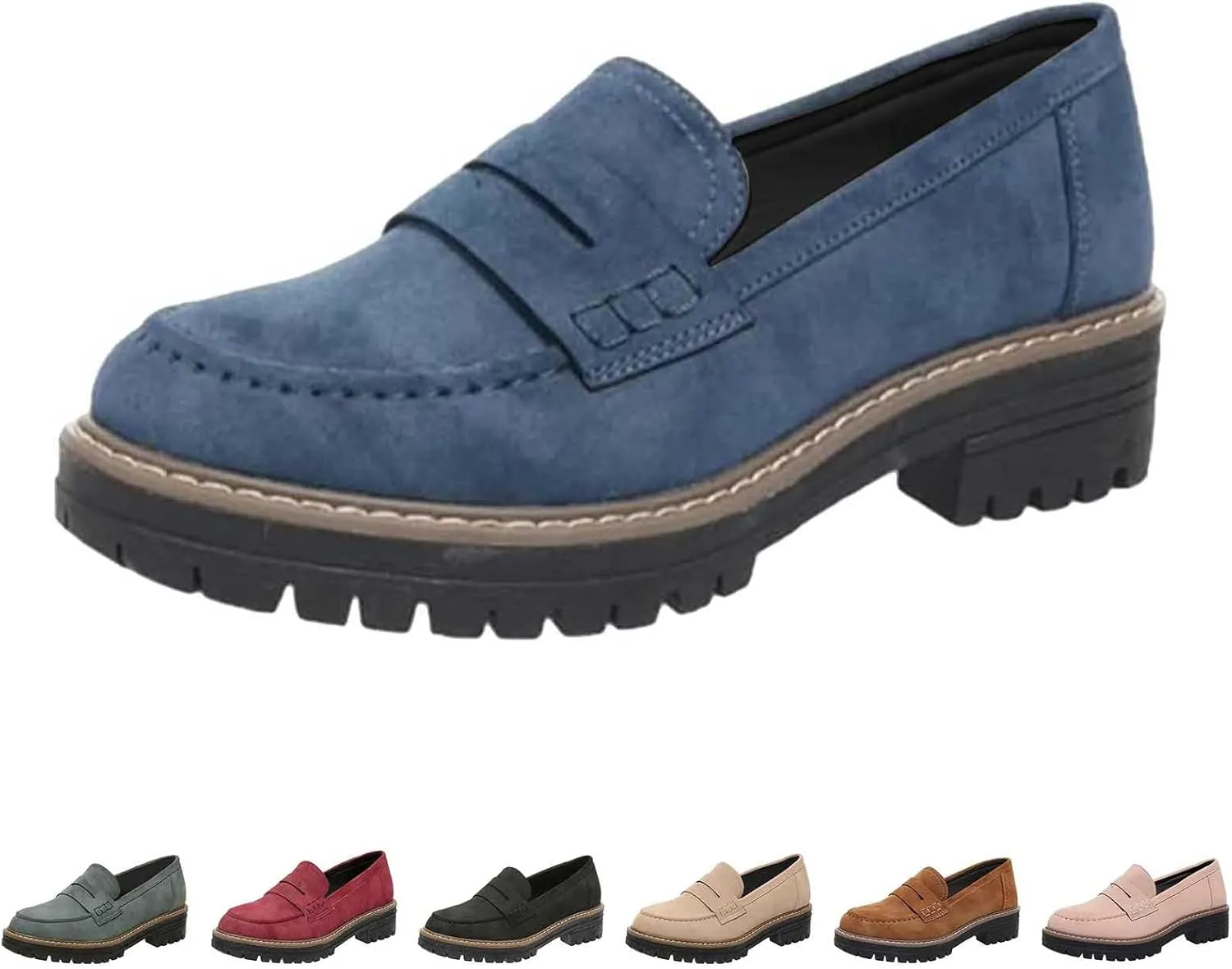 Women Loafers Shoes Comfortable Dress Shoes Platform Leather Shoes Chunky Penny Loafers Wide Oxford Loafers Work Shoe