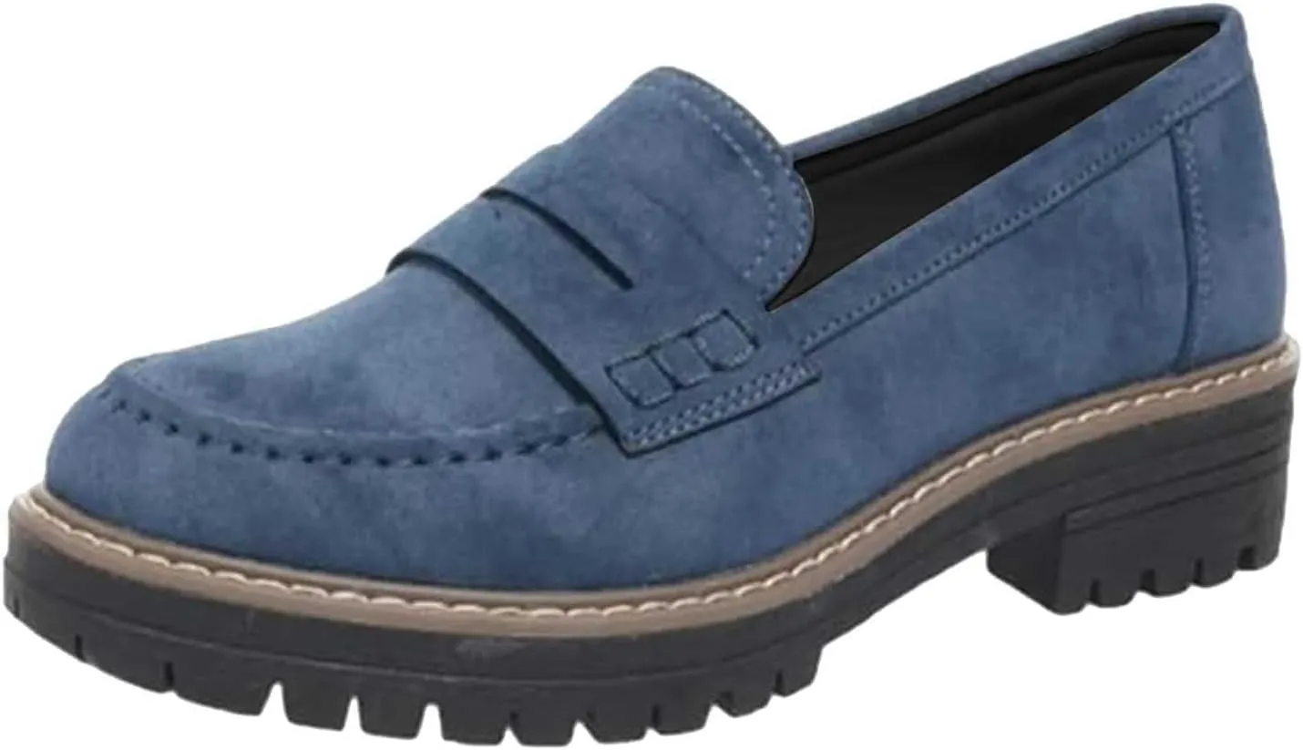Women Loafers Shoes Comfortable Dress Shoes Platform Leather Shoes Chunky Penny Loafers Wide Oxford Loafers Work Shoe